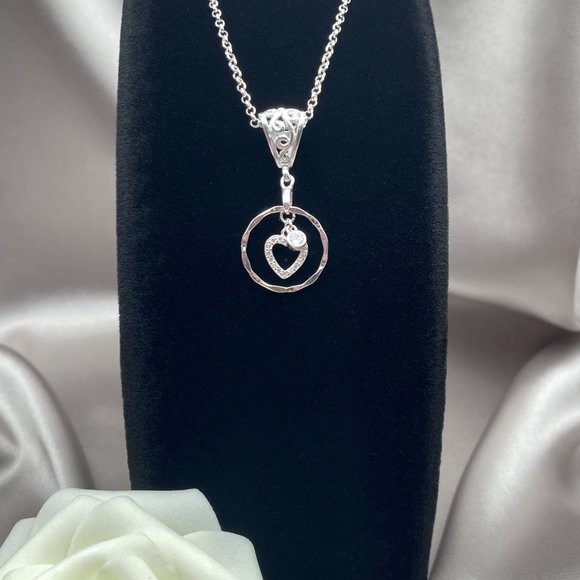 Open Heart Necklace Sterling Silver Open Heart Gift For Friend Gift For Her - Picture 5 of 5